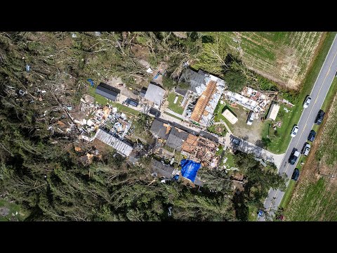 Dramatic drone video shows major damage from NC tornado