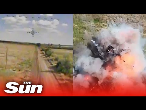 Ukrainian Marines destroy Russian armoured personnel carrier with Kamikaze drone