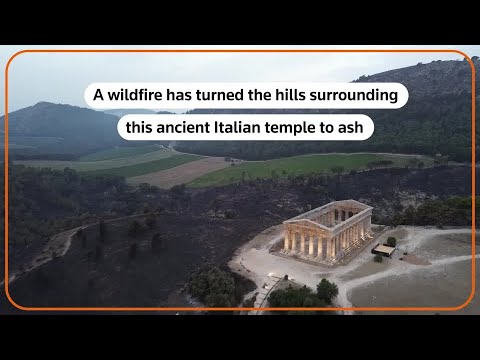 Drone video shows wildfire damage in Sicily