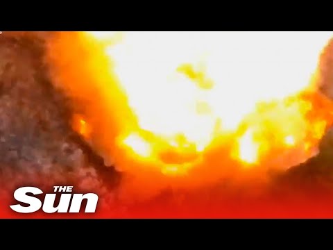 Massive explosion erupts as Ukrainian drones blow up Russian mines