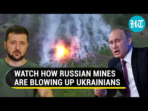 Russia Releases Dramatic Footage Of Mines Blowing Up Trapped Ukrainian Soldiers | Watch
