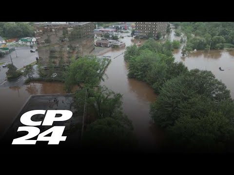 Drone footage shows flooding in Nova Scotia