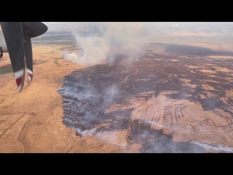 Aerial footage shows fire devastation in Maui