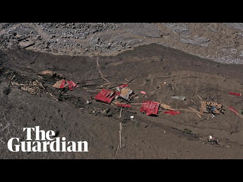 Drone footage shows devastation caused by landslide in Georgia