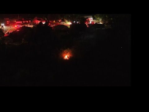 Drone video: Grass fire burns in northeast Houston