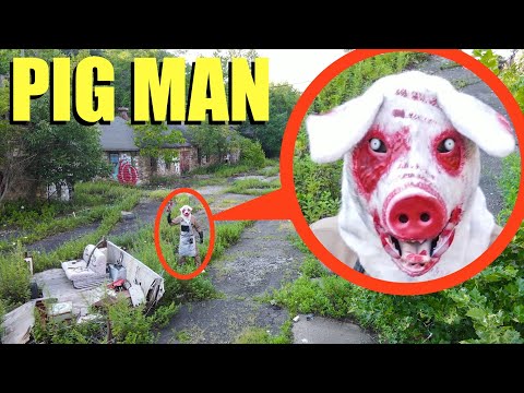 drone catches Pig Saw Demon at this Haunted Abandoned Ghost Town  (we found him)