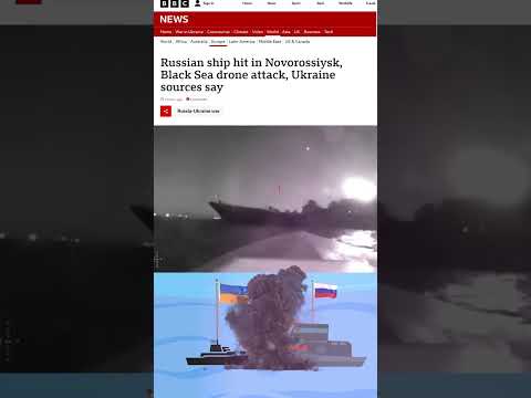 Viral Video of Russian Warship getting Destroyed by Ukraine's Sea Drone #shorts