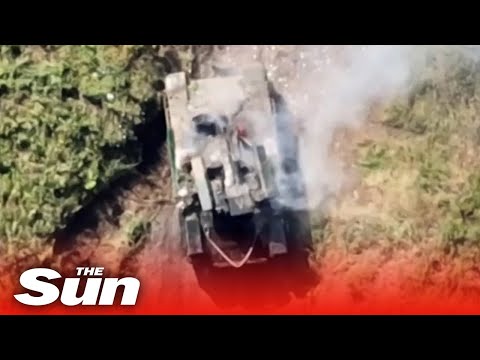 Russian BMPT 'Terminator' tank is hit and destroyed by Ukrainian drone
