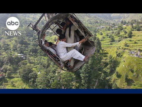 Drone footage shows dramatic rescue of Pakistan cable car rescue | GMA