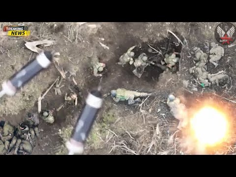 Horrible Footage Ukrainian DJI Drone Drop 15  Bombs Into Trenches and Kills 160 Russian Soldiers