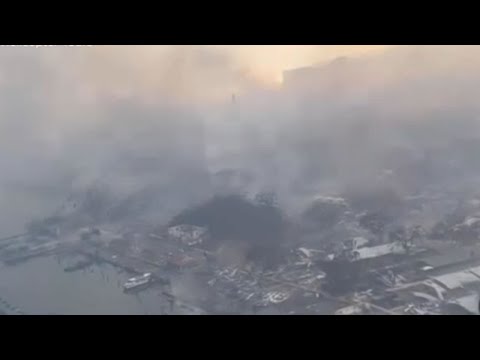 Maui wildfire: Helicopter video shows widespread devastation in Lahaina