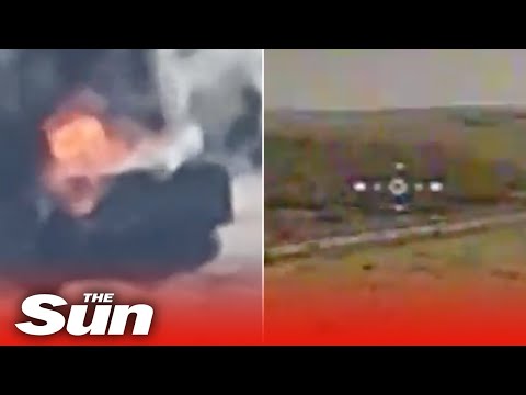 Ukrainian drone strike consumes mobile Russian vehicle in fiery blaze