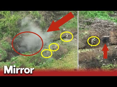 Ukraine troops and tanks STORM Russian trenches in drone footage