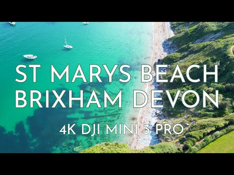 4K St Marys Beach Brixham Devon Drone Video | DJI Mini 3 Pro | September 2023