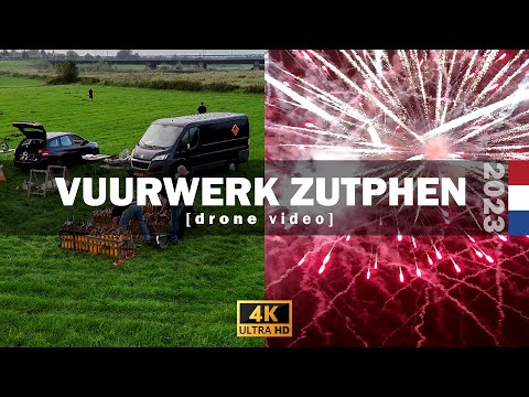 🎥 Vuurwerkshow kermis Zutphen | Drone Video | 4K UHD [2023]