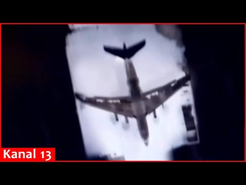 Footage of Ukrainian drone shooting down a Russian plane at Russia’s Kresty airfield
