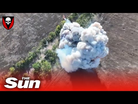 Ukrainian drone hits Russian tank that blows up in MASSIVE explosion
