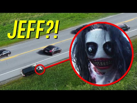 DRONE CATCHES JEFF THE KILLER SETTING UP TRAP FOR VICTIMS AT FARM!! (SCARY)