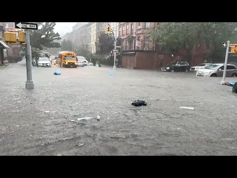 New York Flooding Chaos – Brooklyn – Long Island  – Raw 4k with Drone